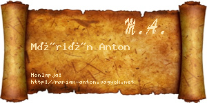 Márián Anton névjegykártya